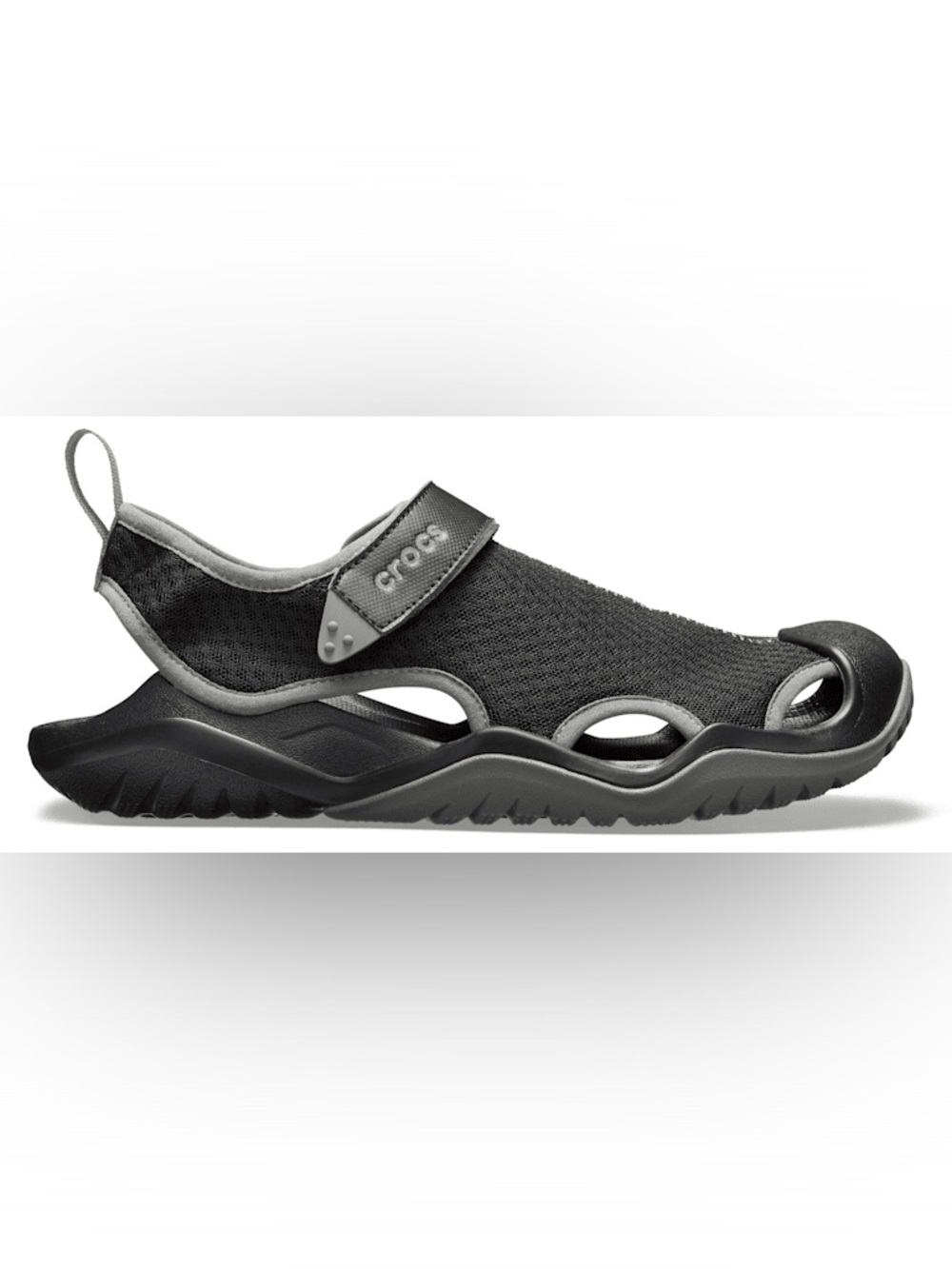 Crocs Swiftwater Mesh Deck Sandals Black Men Size 10